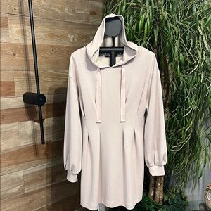 One Way hooded sweatshirt dress with pleated waist. Large